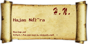Hajas Nóra névjegykártya